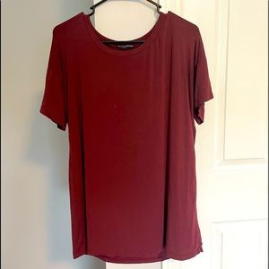 Brandy Melville Short sleeve long t-shirt burgundy
